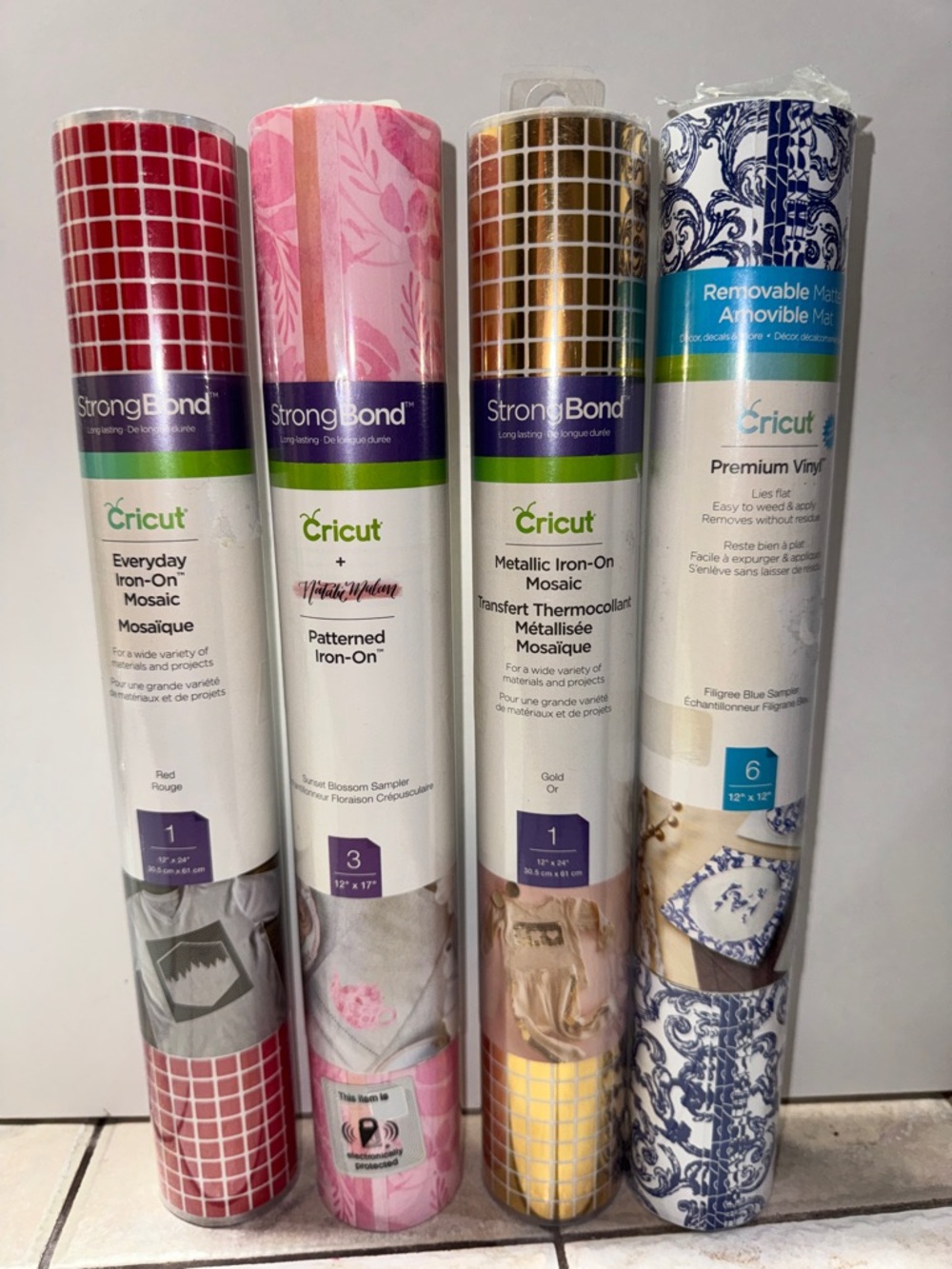 Cricut Iron-On & Removable Vinyl Rolls - Red, Pink, Gold, Blue